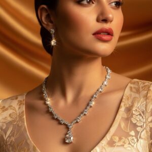 High-Glow 3A Zirconia Jewelry Set (2-PCS: Necklace & Earrings) GS0204