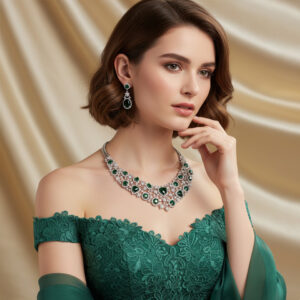 High-Glow 3A Zirconia Jewelry Set (2-PCS: Necklace & Earrings) GS0256