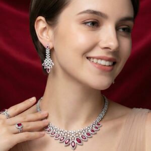 High-Glow 3A Zirconia Jewelry Set (2-PCS: Necklace & Earrings) GS0276