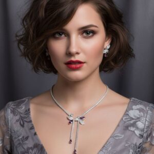 High-Glow 3A Zirconia Jewelry Set (2-PCS: Necklace & Earrings) GS0041