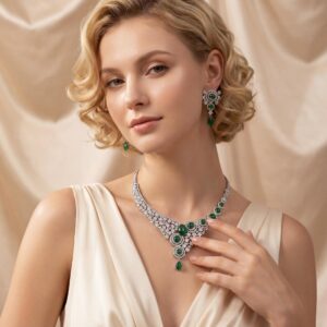 High-Glow 3A Zirconia Jewelry Set (2-PCS: Necklace & Earrings) GS0363