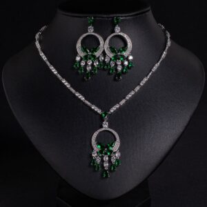 High-Glow 3A Zirconia Jewelry Set (2-PCS: Necklace & Earrings) GS0044
