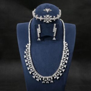 Brilliant 3A Zirconia Jewelry Set (4-PCS: Necklace, Earrings, Bracelet,Ring)  GS0456
