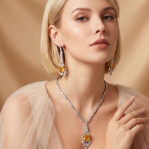 High-Glow 3A Zirconia Jewelry Set (2-PCS: Necklace & Earrings) GS0452