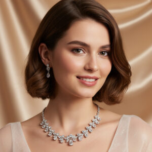High-Glow 3A Zirconia Jewelry Set (2-PCS: Necklace & Earrings) GS0415