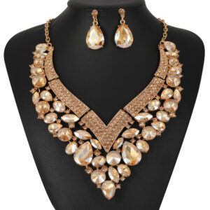 Trendy Rhinestone Jewelry Set (2-PCS: Necklace & Earrings) GSZ0093