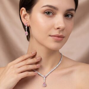 High-Glow 3A Zirconia Jewelry Set (2-PCS: Necklace & Earrings) GS0263