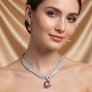 High-Glow 3A Zirconia Jewelry Set (2-PCS: Necklace & Earrings) GS0376
