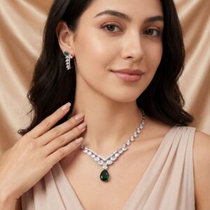 High-Glow 3A Zirconia Jewelry Set (2-PCS: Necklace & Earrings) GS0152