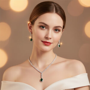 High-Glow 3A Zirconia Jewelry Set (2-PCS: Necklace & Earrings) GS0312