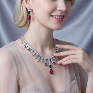 High-Glow 3A Zirconia Jewelry Set (2-PCS: Necklace & Earrings) GS0246