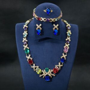 Brilliant 3A Zirconia Jewelry Set (3-PCS: Necklace, Earrings, Bracelet) GS0481