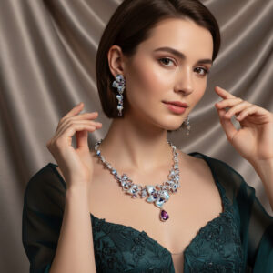 High-Glow 3A Zirconia Jewelry Set (2-PCS: Necklace & Earrings) GS0266