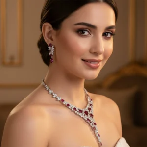 High-Glow 3A Zirconia Jewelry Set (2-PCS: Necklace & Earrings) GS0373