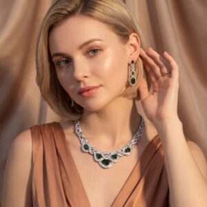 High-Glow 3A Zirconia Jewelry Set (2-PCS: Necklace & Earrings) GS0150