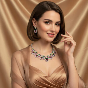 High-Glow 3A Zirconia Jewelry Set (2-PCS: Necklace & Earrings) GS0160