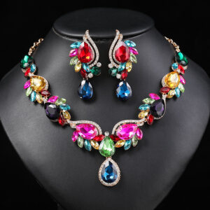 Trendy Rhinestone Jewelry Set (2-PCS: Necklace & Earrings) GSZ0022