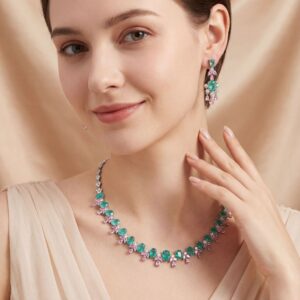 High-Glow 3A Zirconia Jewelry Set (2-PCS: Necklace & Earrings) GS0072