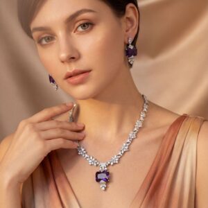 High-Glow 3A Zirconia Jewelry Set (2-PCS: Necklace & Earrings) GS0324