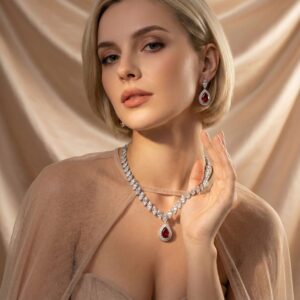 High-Glow 3A Zirconia Jewelry Set (2-PCS: Necklace & Earrings) GS0035