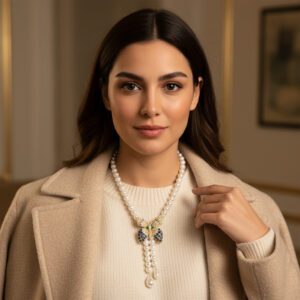 High-Glow Zirconia Pearl Necklace GS0409