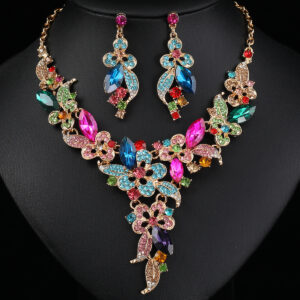 Trendy Rhinestone Jewelry Set (2-PCS: Necklace & Earrings) GSZ0083