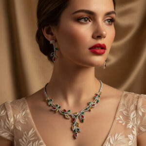 High-Glow 3A Zirconia Jewelry Set (2-PCS: Necklace & Earrings) GS0208