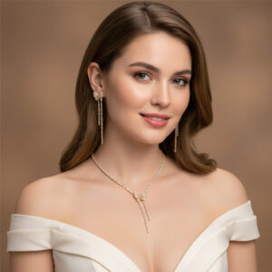 High-Glow 3A Zirconia Jewelry Set (2-PCS: Necklace & Earrings) GS0102