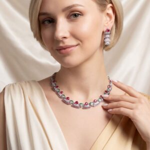 High-Glow 3A Zirconia Jewelry Set (2-PCS: Necklace & Earrings) GS0388