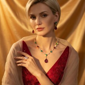 High-Glow 3A Zirconia Jewelry Set (2-PCS: Necklace & Earrings) GS0344