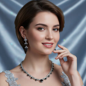 High-Glow 3A Zirconia Jewelry Set (2-PCS: Necklace & Earrings) GS0142