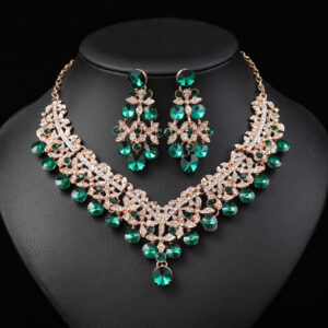 Trendy Rhinestone Jewelry Set (2-PCS: Necklace & Earrings) GSZ0058