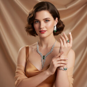 Brilliant 3A Zirconia Jewelry Set (4-PCS: Necklace, Earrings, Bracelet,Ring) GS0451