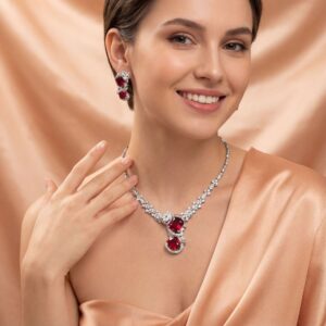 High-Glow 3A Zirconia Jewelry Set (2-PCS: Necklace & Earrings) GS0097