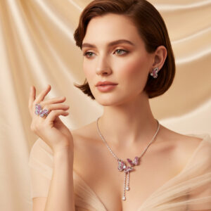 Brilliant 3A Zirconia Jewelry Set (3-PCS: Necklace, Earrings, Bracelet) GS0073