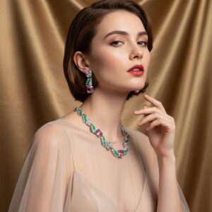 High-Glow 3A Zirconia Jewelry Set (2-PCS: Necklace & Earrings) GS0358