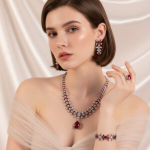 Brilliant 3A Zirconia Jewelry Set (4-PCS: Necklace, Earrings, Bracelet,Ring) GS0049