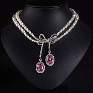 High-Glow Zirconia Pearl Necklace GS0139