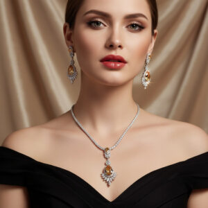 High-Glow 3A Zirconia Jewelry Set (2-PCS: Necklace & Earrings) GS0172