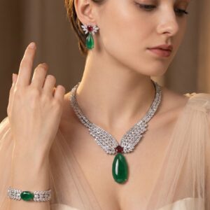 High-Glow 3A Zirconia Jewelry Set (2-PCS: Necklace & Earrings) GS0295