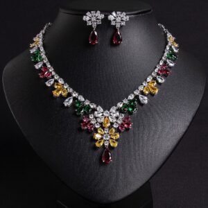 High-Glow 3A Zirconia Jewelry Set (2-PCS: Necklace & Earrings) GS0119