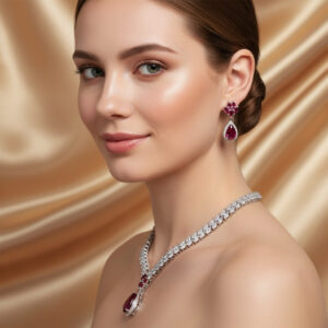 High-Glow 3A Zirconia Jewelry Set (2-PCS: Necklace & Earrings) GS0413