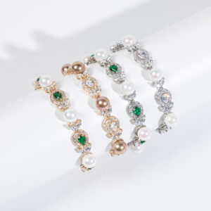 High-Glow Zirconia Pearl Bracelet GS0309