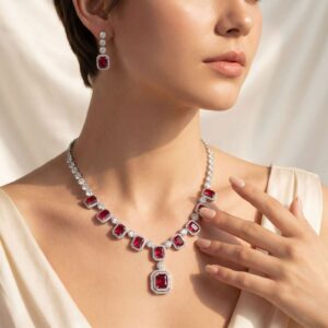 High-Glow 3A Zirconia Jewelry Set (2-PCS: Necklace & Earrings) GS0283