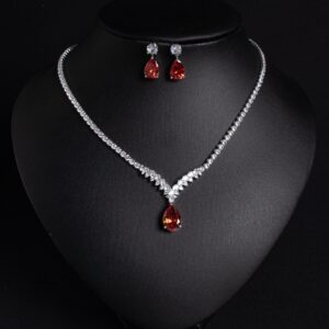 High-Glow 3A Zirconia Jewelry Set (2-PCS: Necklace & Earrings) GS0057