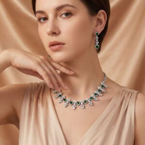 High-Glow 3A Zirconia Jewelry Set (2-PCS: Necklace & Earrings) GS0066