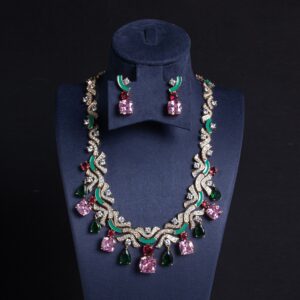 High-Glow 3A Zirconia Jewelry Set (2-PCS: Necklace & Earrings) GS0282