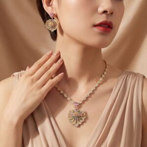 High-Glow 3A Zirconia Jewelry Set (2-PCS: Necklace & Earrings) GS0082