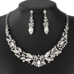 7 Colors Available Trendy Rhinestone Jewelry Set (2-PCS: Necklace & Earrings) GSZ0041
