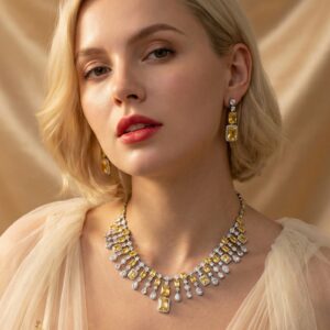 High-Glow 3A Zirconia Jewelry Set (2-PCS: Necklace & Earrings) GS0286